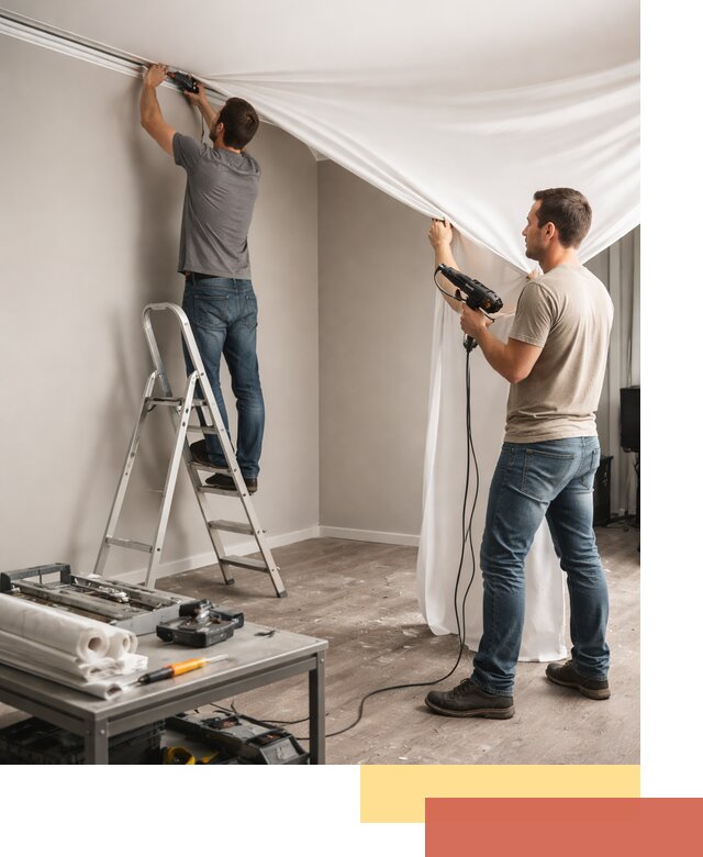 Монтаж натяжного потолка в студии в Светлограде