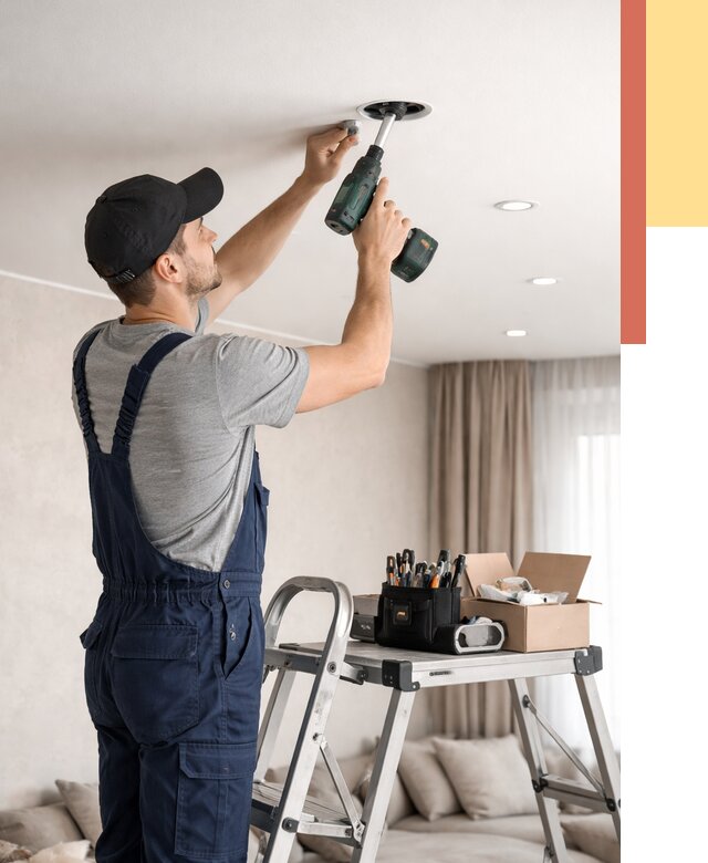 Установка и монтаж точечных светильников в натяжной потолок в Светлограде от 1828 руб. | ОТДЕЛОЧНИК-Свт