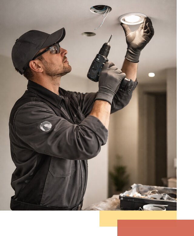 Установка точечных светильников в натяжной потолок в Светлограде