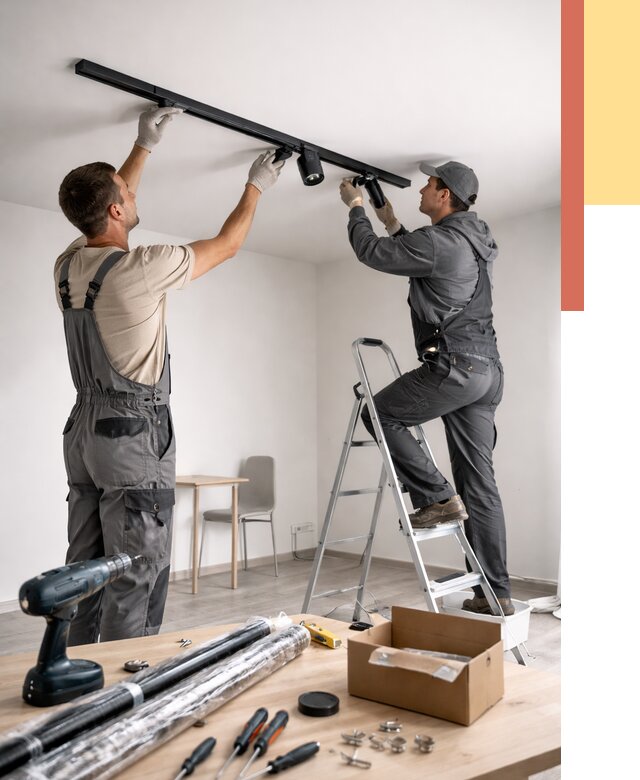 Установка трековых светильников в натяжной потолок в Светлограде от 4266 руб. | ОТДЕЛОЧНИК-Свт