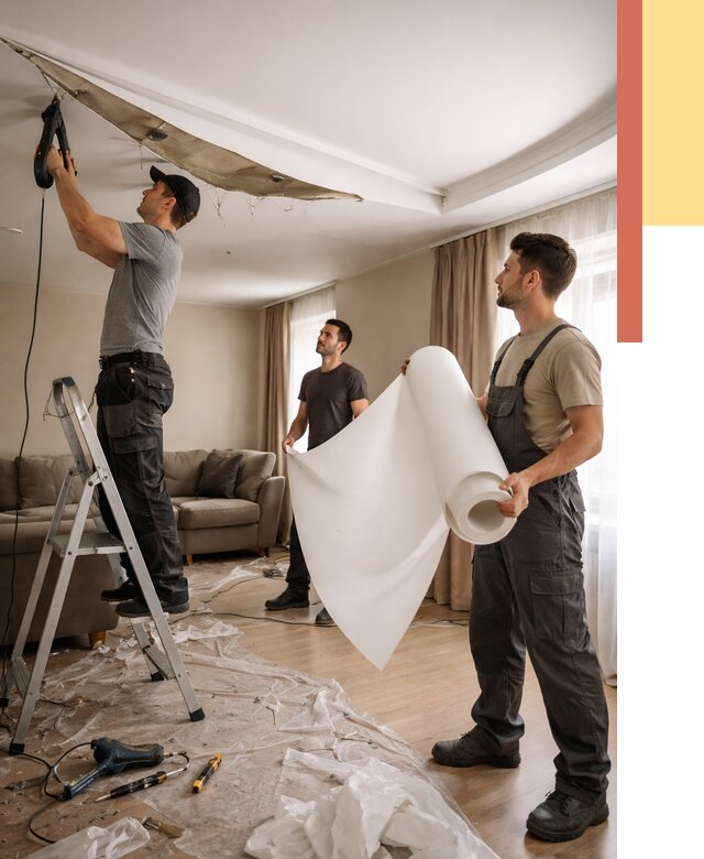 Замена полотна натяжного потолка в Светлограде от 9650 руб. быстро и недорого | ОТДЕЛОЧНИК-Свт