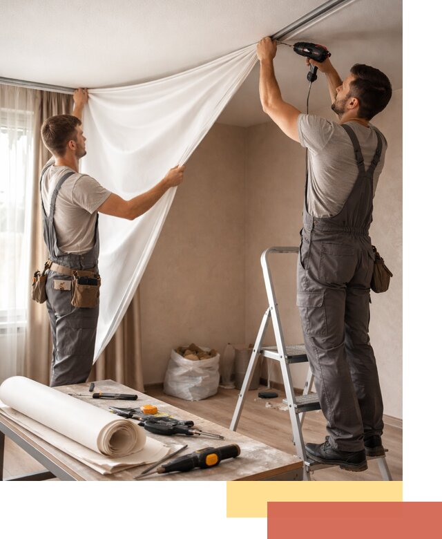 Замена полотна натяжного потолка в Светлограде быстро и качественно