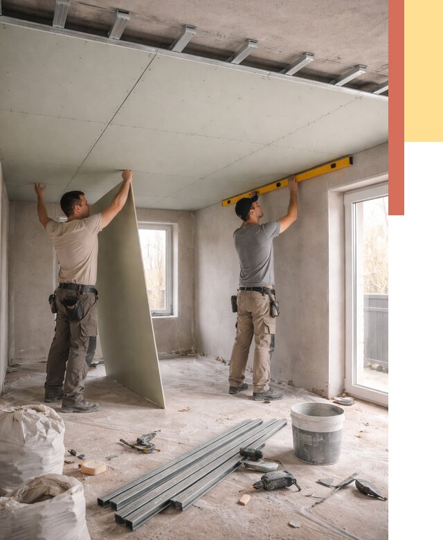 Одноуровневый потолок из гипсокартона в Светлограде от 762 руб. — монтаж под ключ | ОТДЕЛОЧНИК-Свт