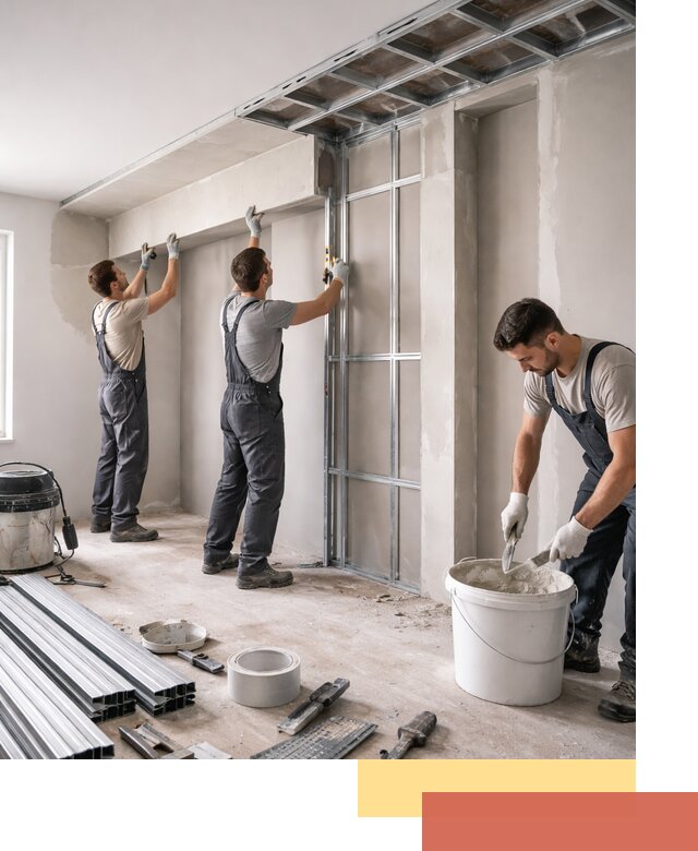 Монтаж потолка из гипсокартона с нишей в Светлограде