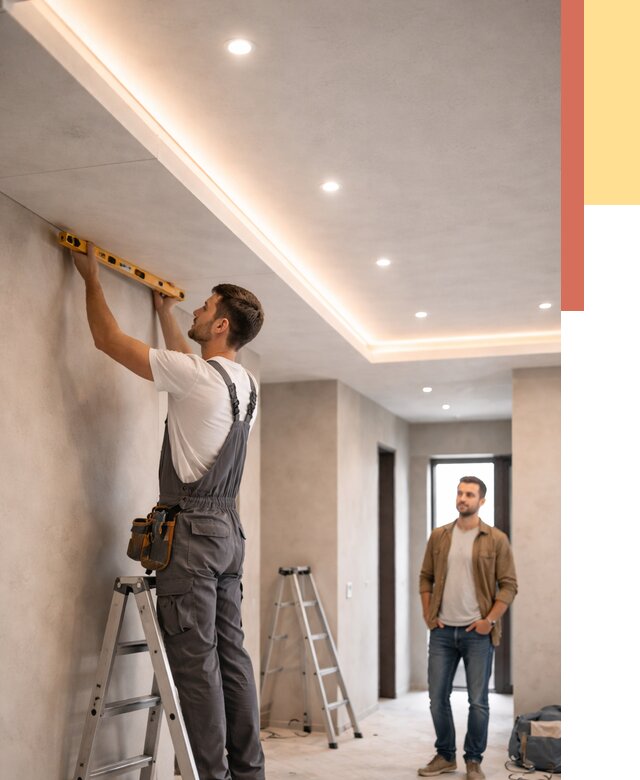 Потолок из гипсокартона с подсветкой в Светлограде от 762 руб./м2 под ключ | ОТДЕЛОЧНИК-Свт