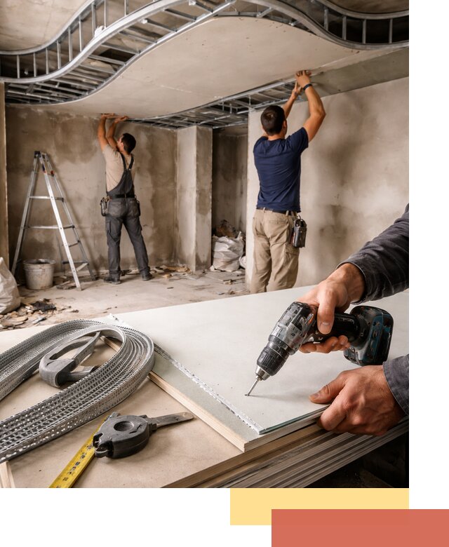 Криволинейный потолок из гипсокартона в Светлограде — монтаж и отделка