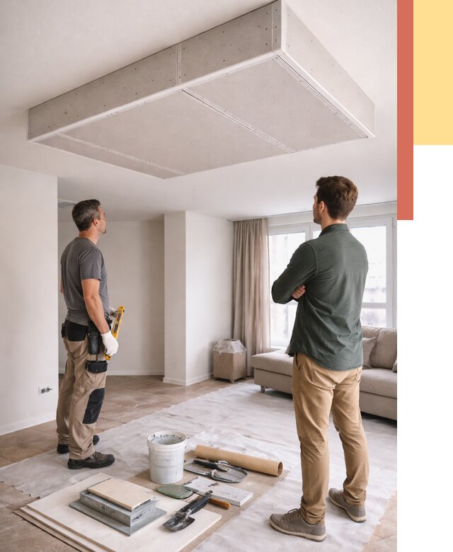 Короб на потолке из гипсокартона в Светлограде от 2235 руб. — монтаж и услуги под ключ | ОТДЕЛОЧНИК-Свт