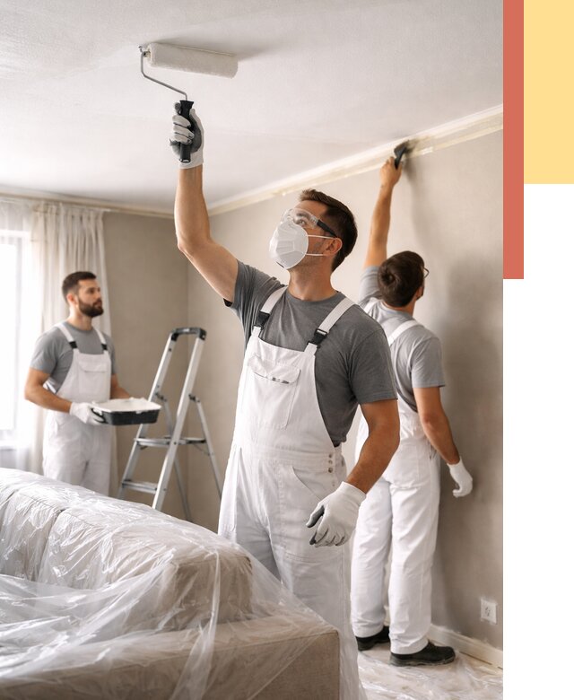 Покраска потолка водоэмельсионной краской в Светлограде от 2235 руб/м² — услуги под ключ | ОТДЕЛОЧНИК-Свт