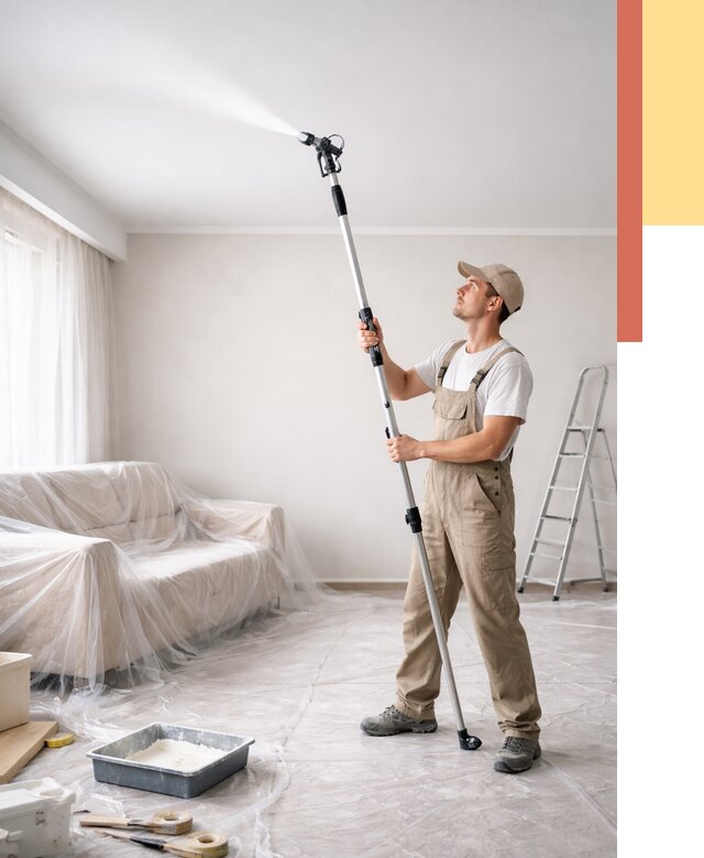 Покраска потолка краскопультом в Светлограде от 4571 руб. быстро и недорого | ОТДЕЛОЧНИК-Свт